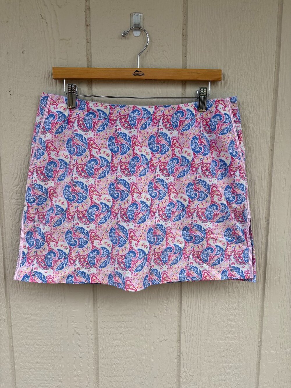 Vintage Golftini Skort Women's 12 Pink Blue Paisley Tennis Outdoor Summer USA